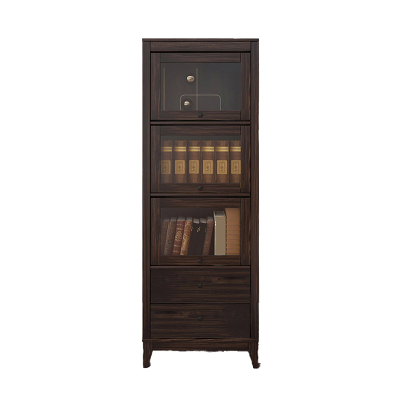 Mid-Century Modern Side Cabinet Square Accent Cabinet with Brown