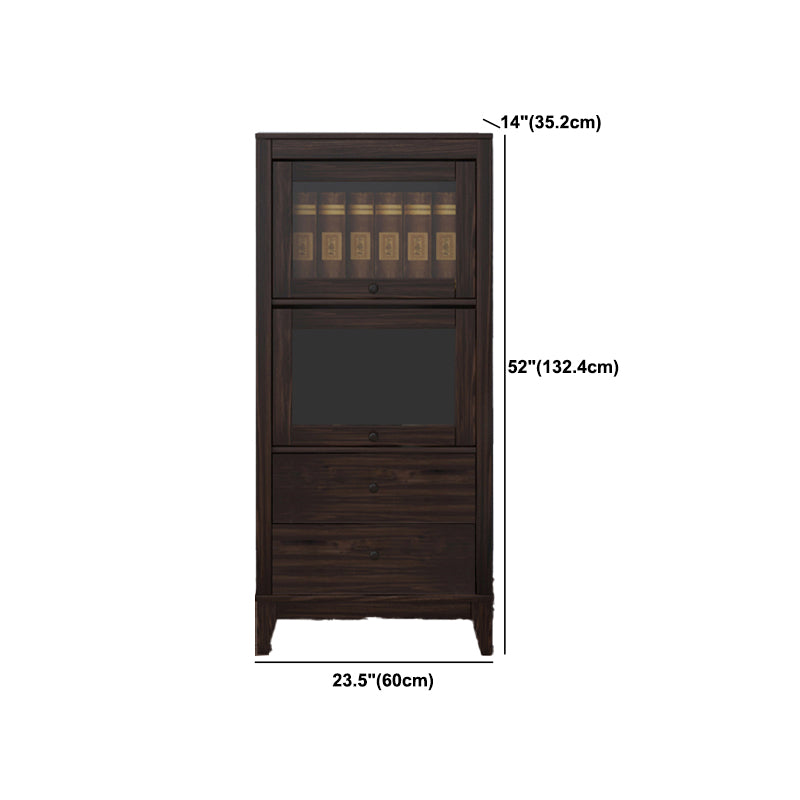 Mid-Century Modern Side Cabinet Square Accent Cabinet with Brown