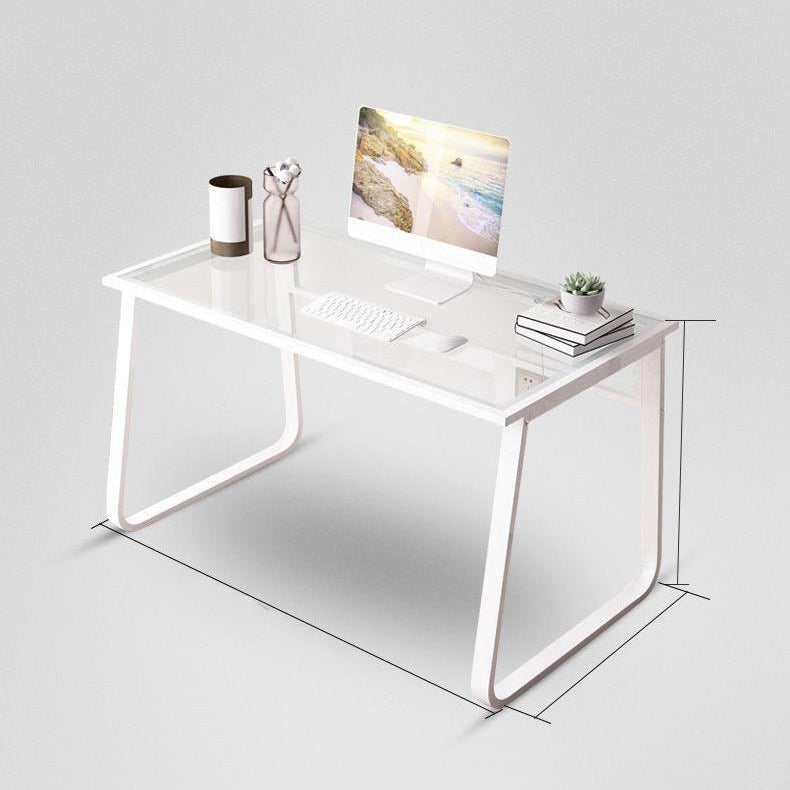 Contemporary Mirrored Writing Desk Rectangular Glass for Home Desk