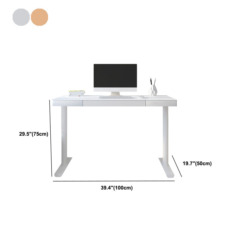 Contemporary Glass Mirrored Writing Desk Parsons Base Office Desk