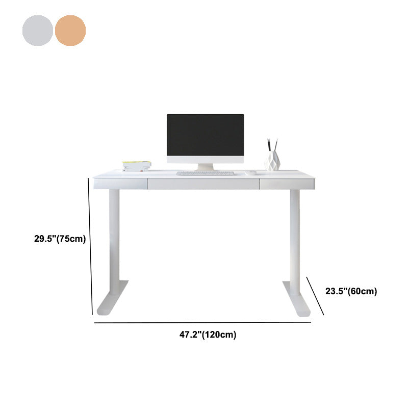 Contemporary Glass Mirrored Writing Desk Parsons Base Office Desk