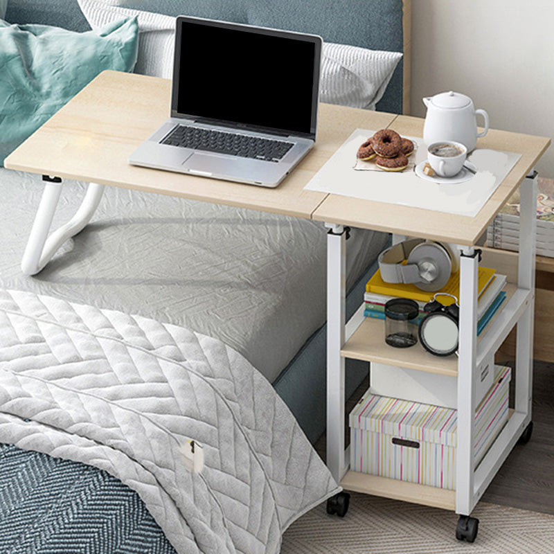 Contemporary Wooden Writing Desk Bedroom with Caster Wheels Desk