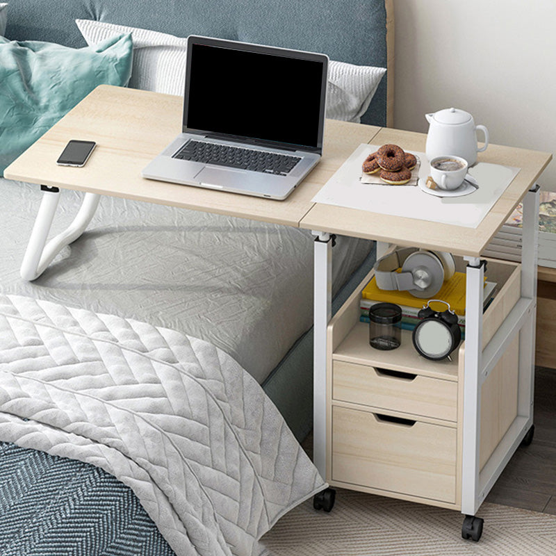 Contemporary Wooden Writing Desk Bedroom with Caster Wheels Desk