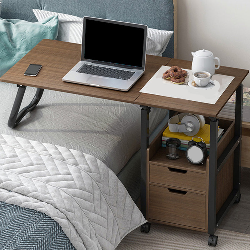 Contemporary Wooden Writing Desk Bedroom with Caster Wheels Desk