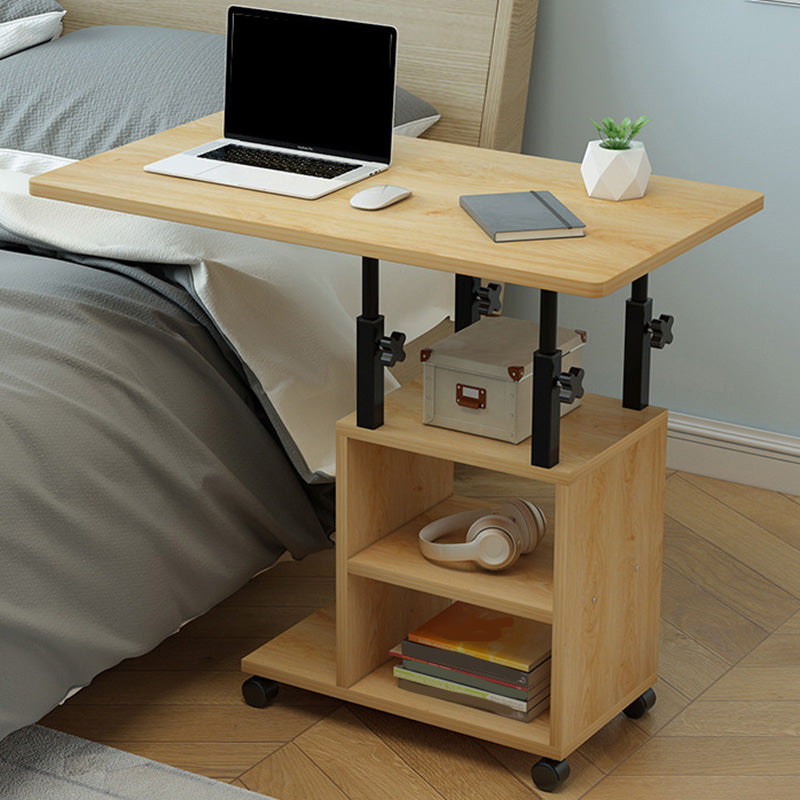 Contemporary Wooden Writing Desk Bedroom with Caster Wheels Desk