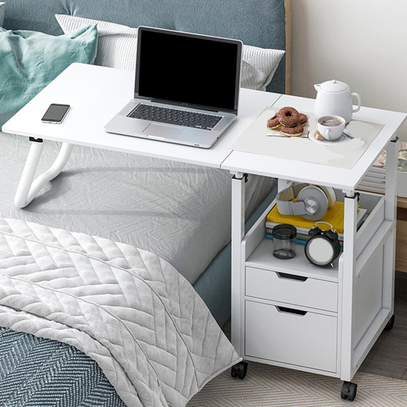 Contemporary Wooden Writing Desk Bedroom with Caster Wheels Desk