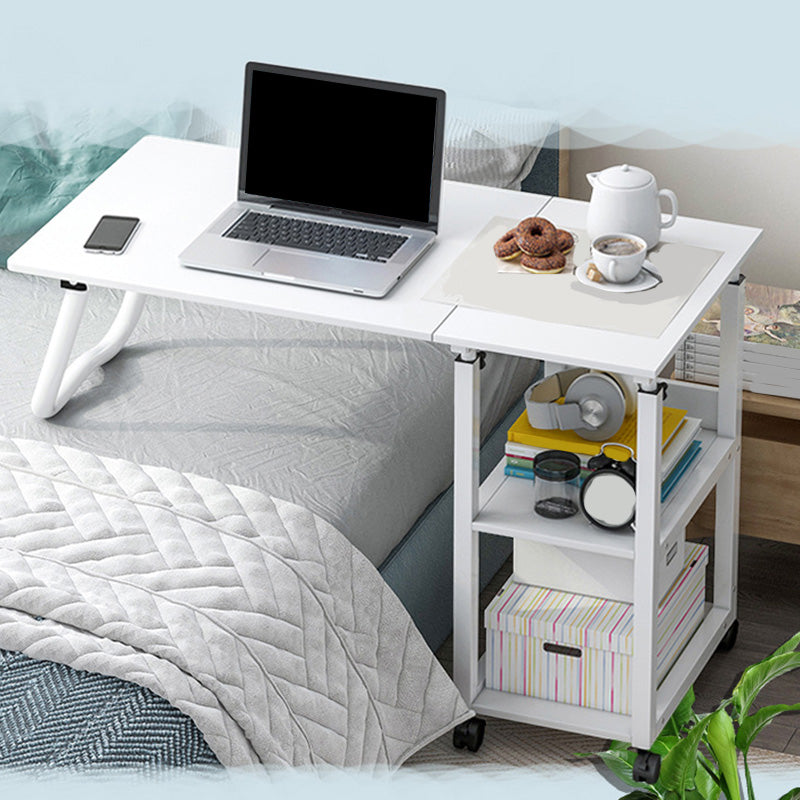 Contemporary Wooden Writing Desk Bedroom with Caster Wheels Desk