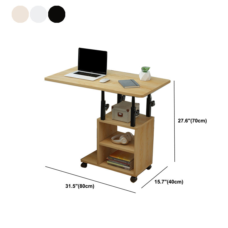 Contemporary Wooden Writing Desk Bedroom with Caster Wheels Desk