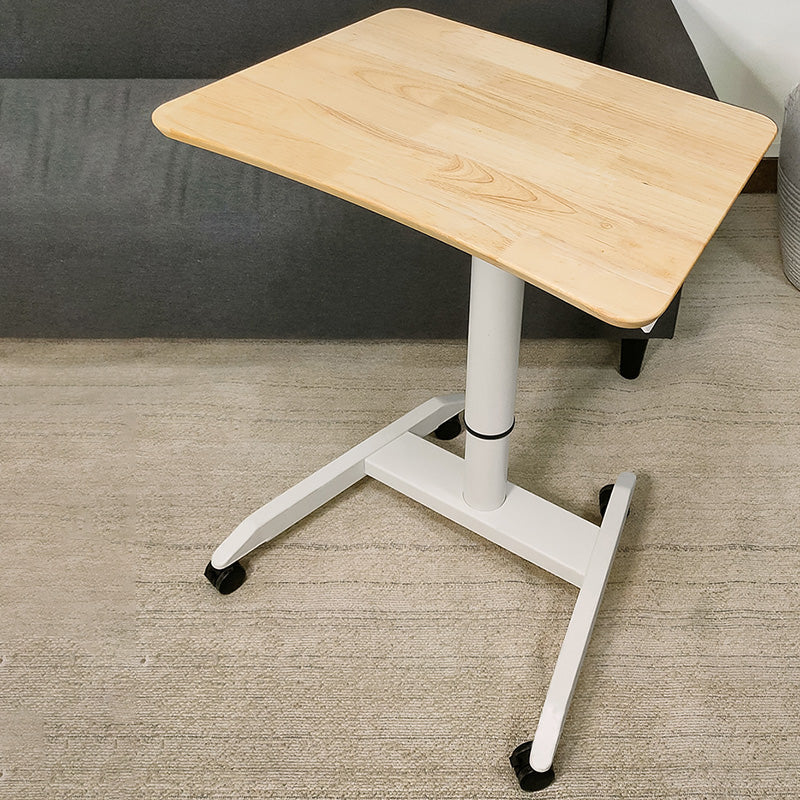 Modern Solid Wood Standing Desk with Metal H-Shape Base Desk