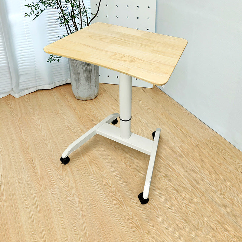 Modern Solid Wood Standing Desk with Metal H-Shape Base Desk