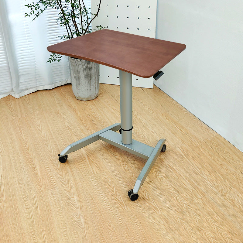 Modern Solid Wood Standing Desk with Metal H-Shape Base Desk