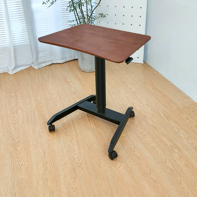 Modern Solid Wood Standing Desk with Metal H-Shape Base Desk