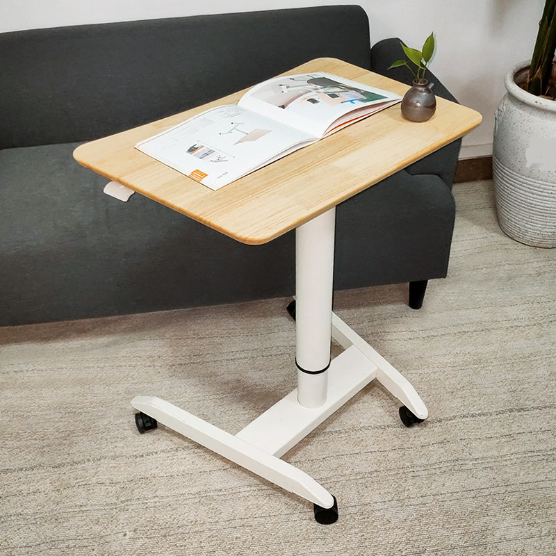 Modern Solid Wood Standing Desk with Metal H-Shape Base Desk