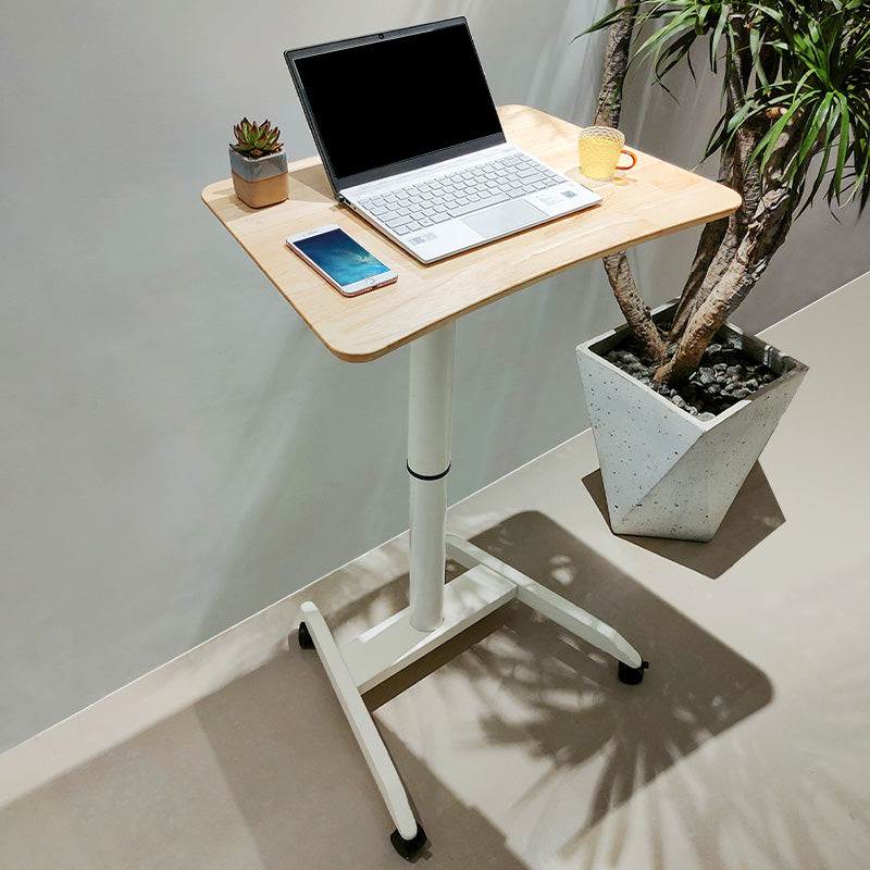 Modern Solid Wood Standing Desk with Metal H-Shape Base Desk