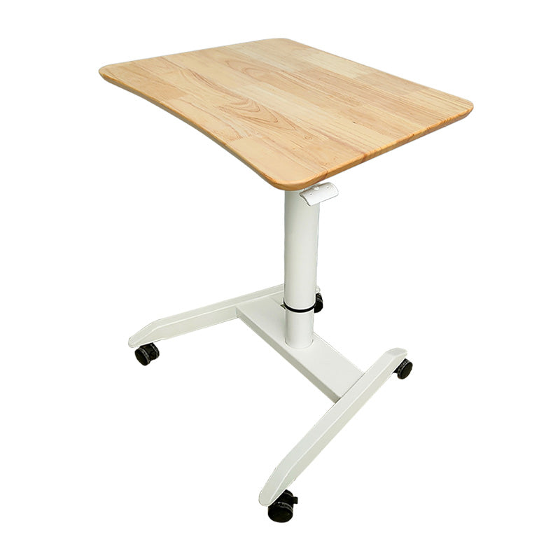 Modern Solid Wood Standing Desk with Metal H-Shape Base Desk