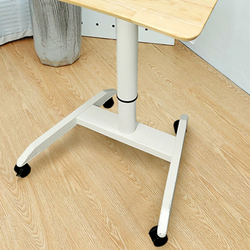 Modern Solid Wood Standing Desk with Metal H-Shape Base Desk