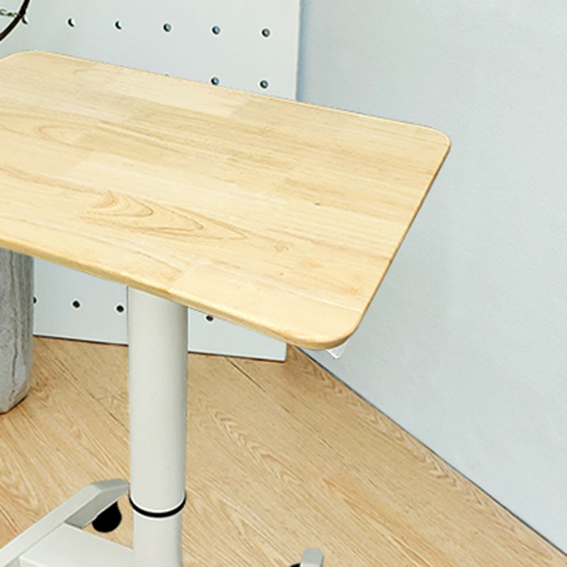 Modern Solid Wood Standing Desk with Metal H-Shape Base Desk