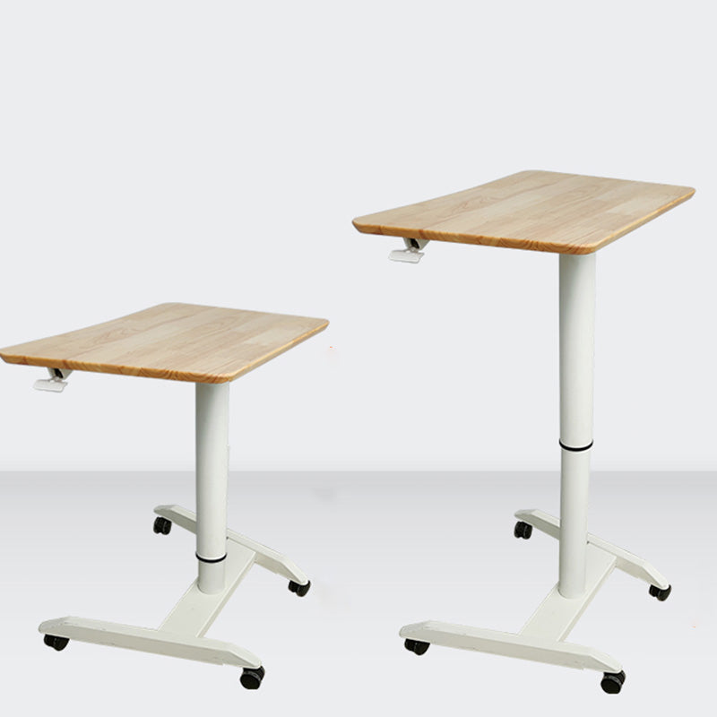 Modern Solid Wood Standing Desk with Metal H-Shape Base Desk