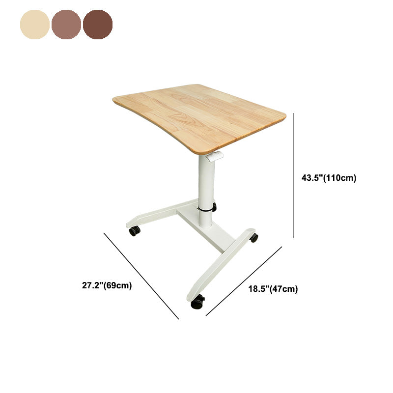 Modern Solid Wood Standing Desk with Metal H-Shape Base Desk