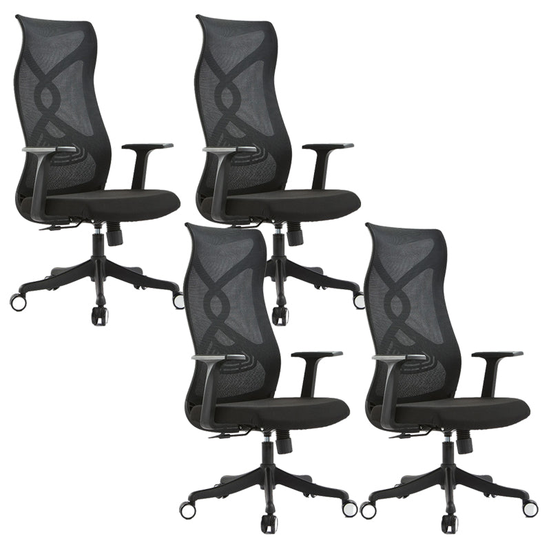 Fixed Arms Office Chair Microfiber Desk High Back Chair Swivel Ergonomic