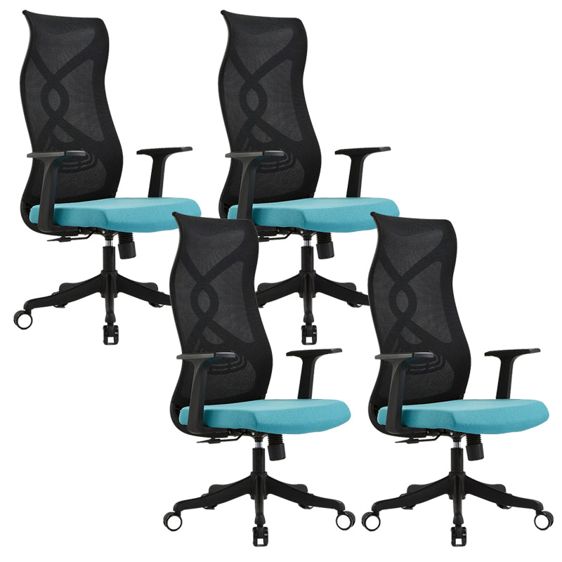 Fixed Arms Office Chair Microfiber Desk High Back Chair Swivel Ergonomic