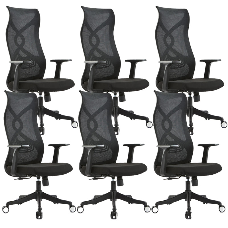 Fixed Arms Office Chair Microfiber Desk High Back Chair Swivel Ergonomic