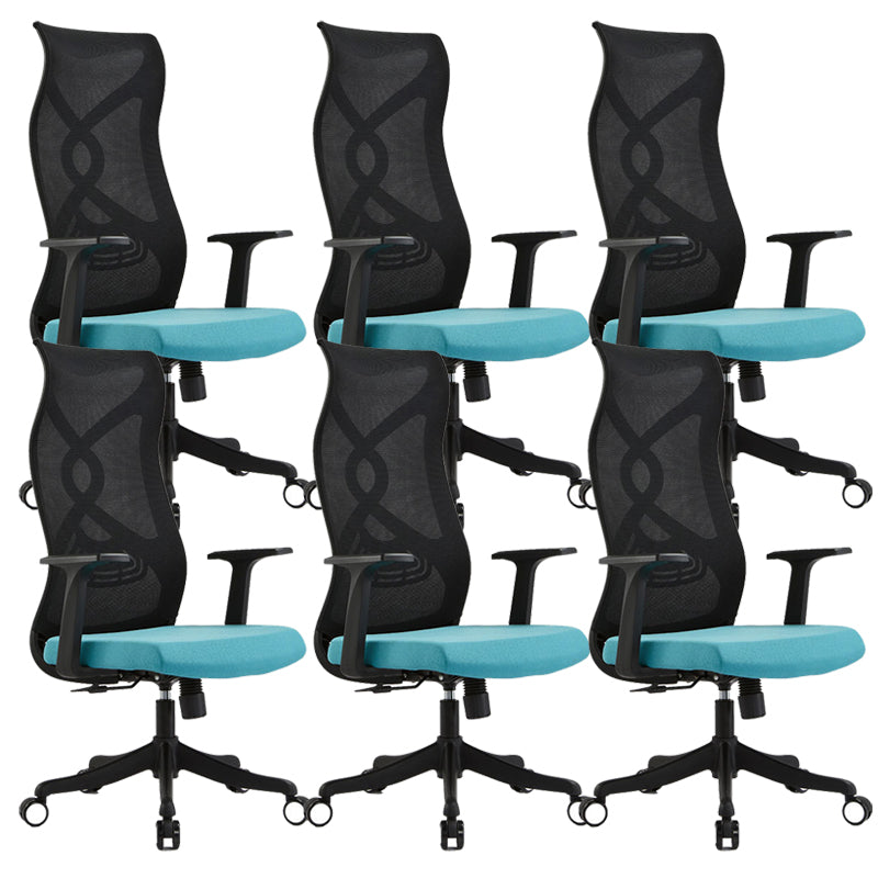 Fixed Arms Office Chair Microfiber Desk High Back Chair Swivel Ergonomic