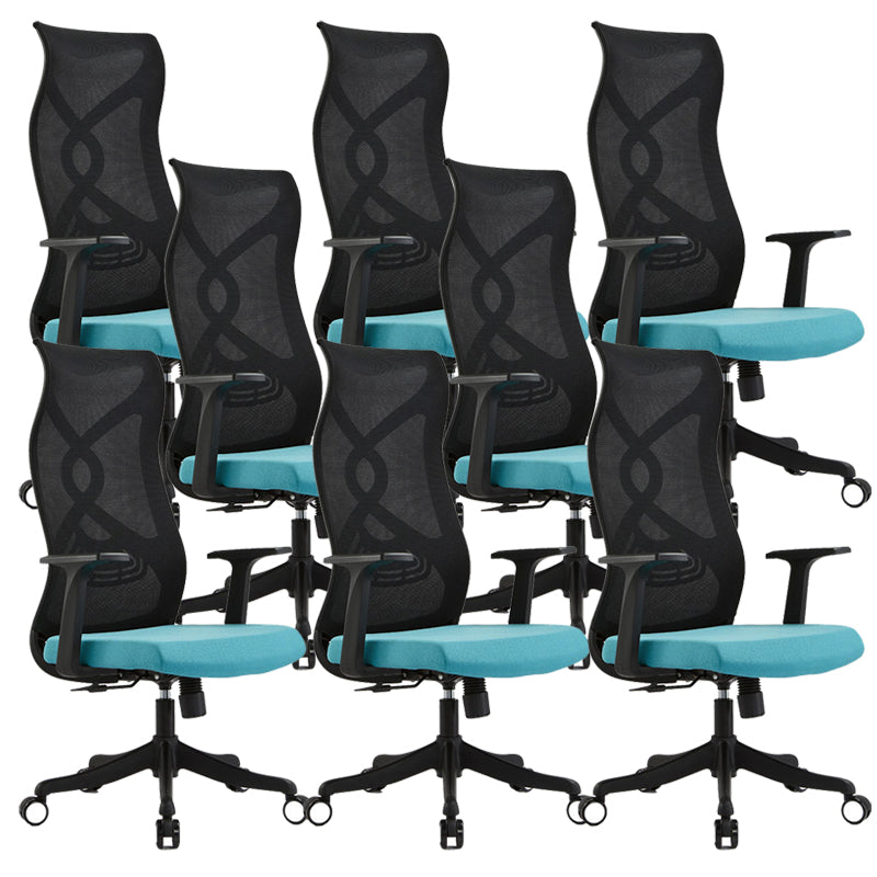 Fixed Arms Office Chair Microfiber Desk High Back Chair Swivel Ergonomic