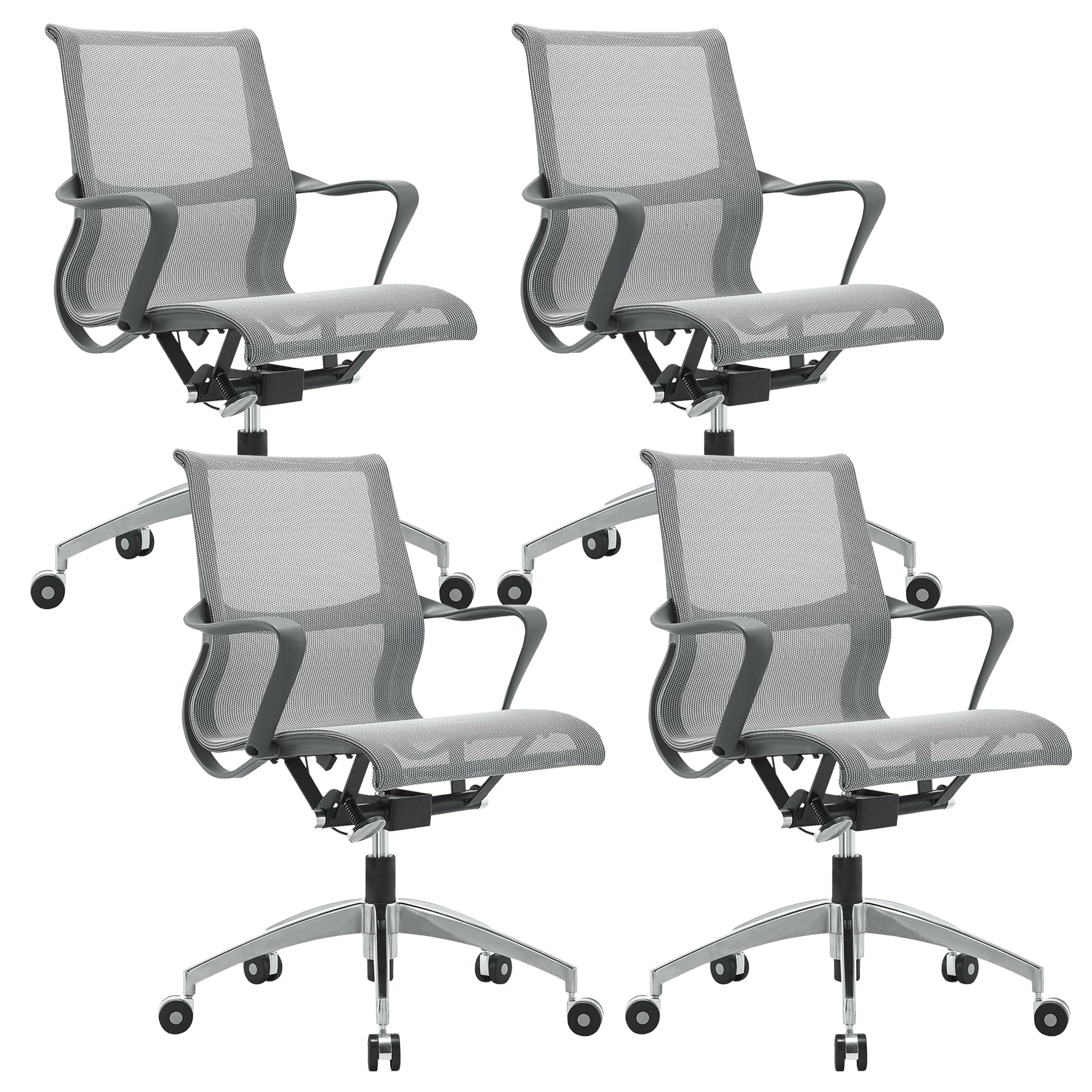 Modern Office Chair with Wheels Mid-Back Mesh Desk Chair Ergonomic Chair