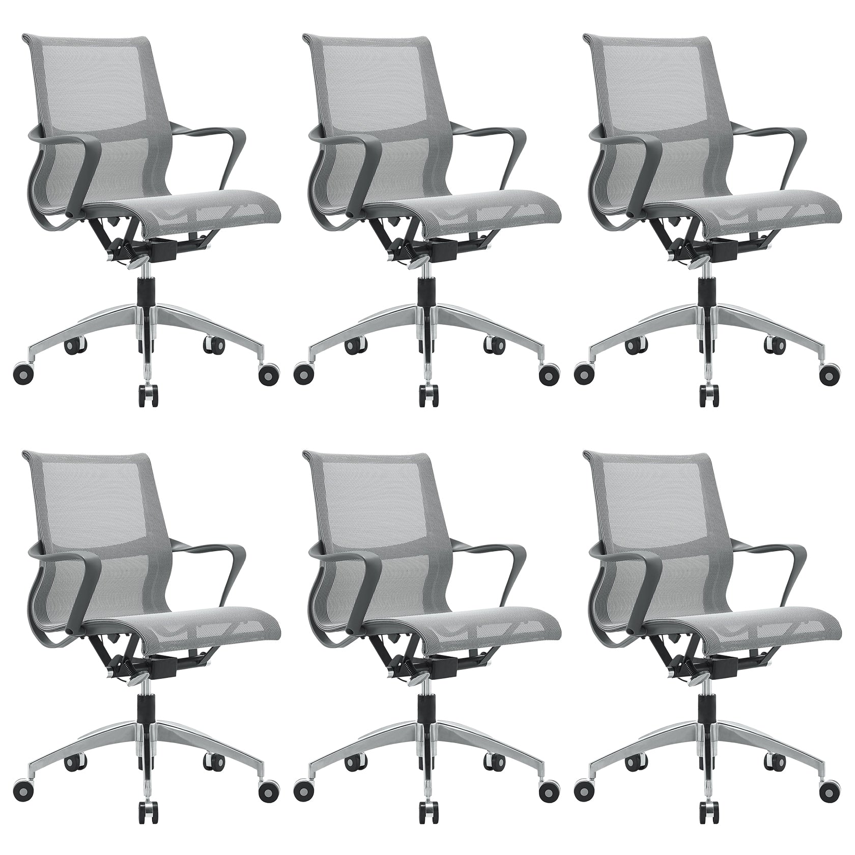 Modern Office Chair with Wheels Mid-Back Mesh Desk Chair Ergonomic Chair