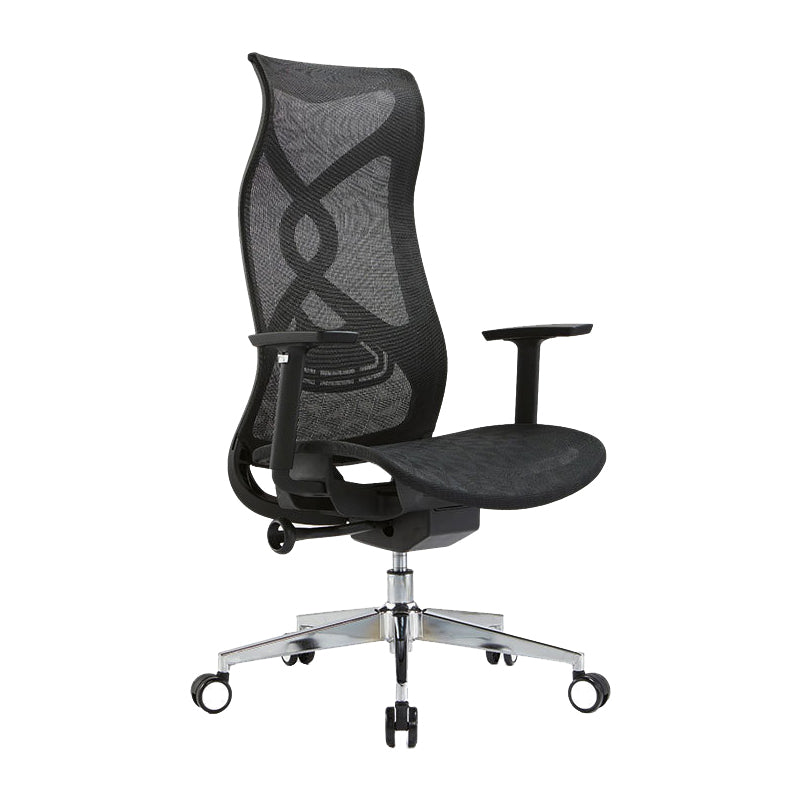 Fixed Arms Office Chair Microfiber Task High Back Chair Breathable AirGrid Ergonomic