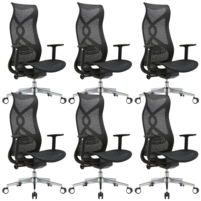 Fixed Arms Office Chair Microfiber Task High Back Chair Breathable AirGrid Ergonomic