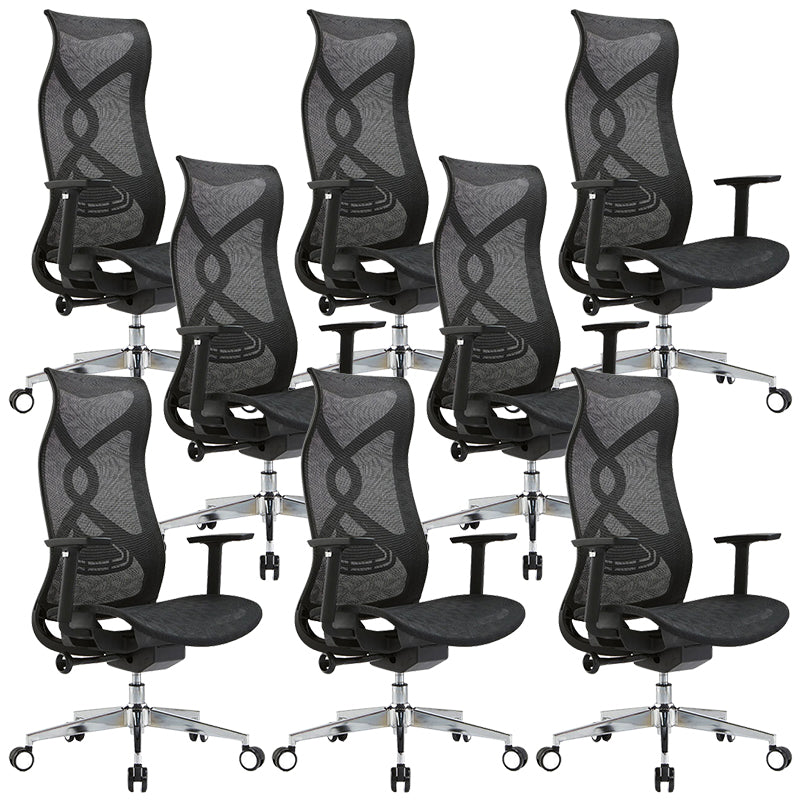 Fixed Arms Office Chair Microfiber Task High Back Chair Breathable AirGrid Ergonomic