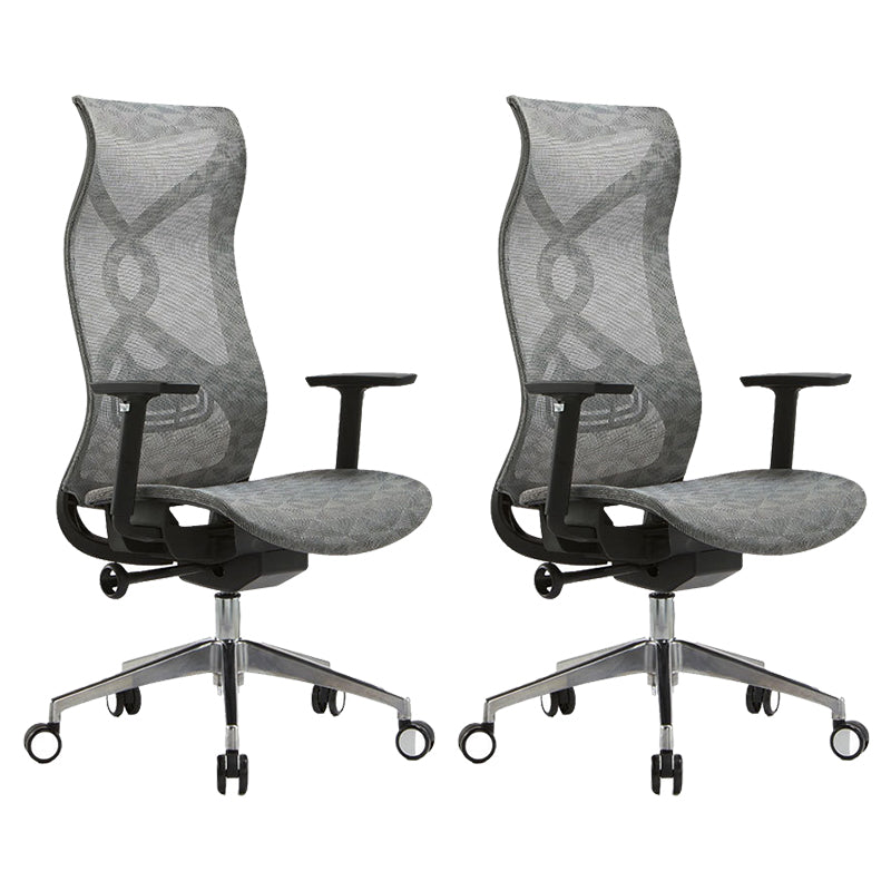 Fixed Arms Office Chair Microfiber Task High Back Chair Breathable AirGrid Ergonomic