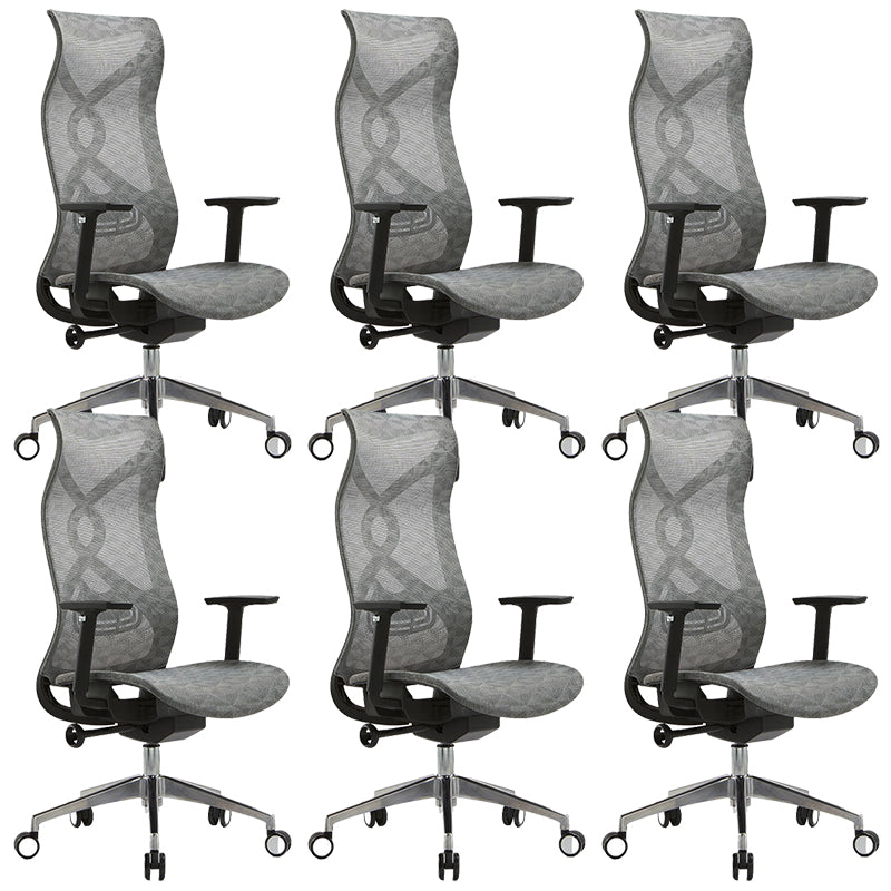 Fixed Arms Office Chair Microfiber Task High Back Chair Breathable AirGrid Ergonomic