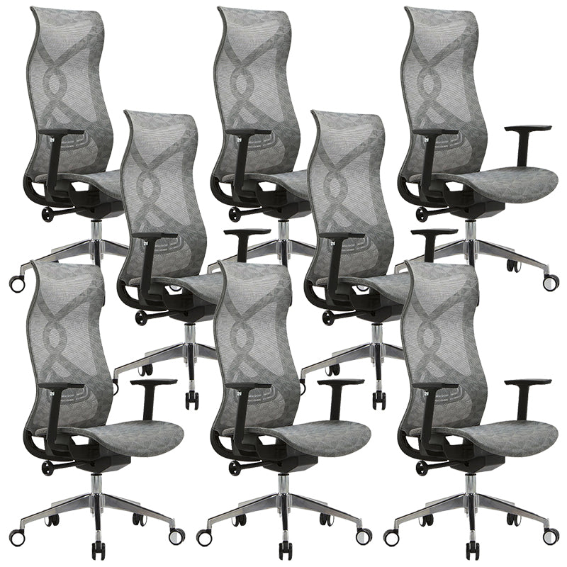 Fixed Arms Office Chair Microfiber Task High Back Chair Breathable AirGrid Ergonomic