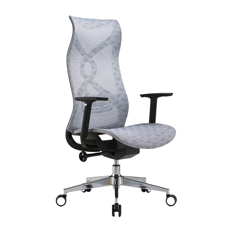 Fixed Arms Office Chair Microfiber Task High Back Chair Breathable AirGrid Ergonomic