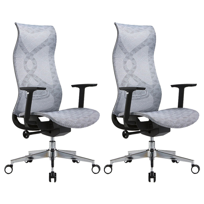 Fixed Arms Office Chair Microfiber Task High Back Chair Breathable AirGrid Ergonomic