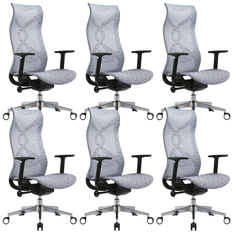 Fixed Arms Office Chair Microfiber Task High Back Chair Breathable AirGrid Ergonomic