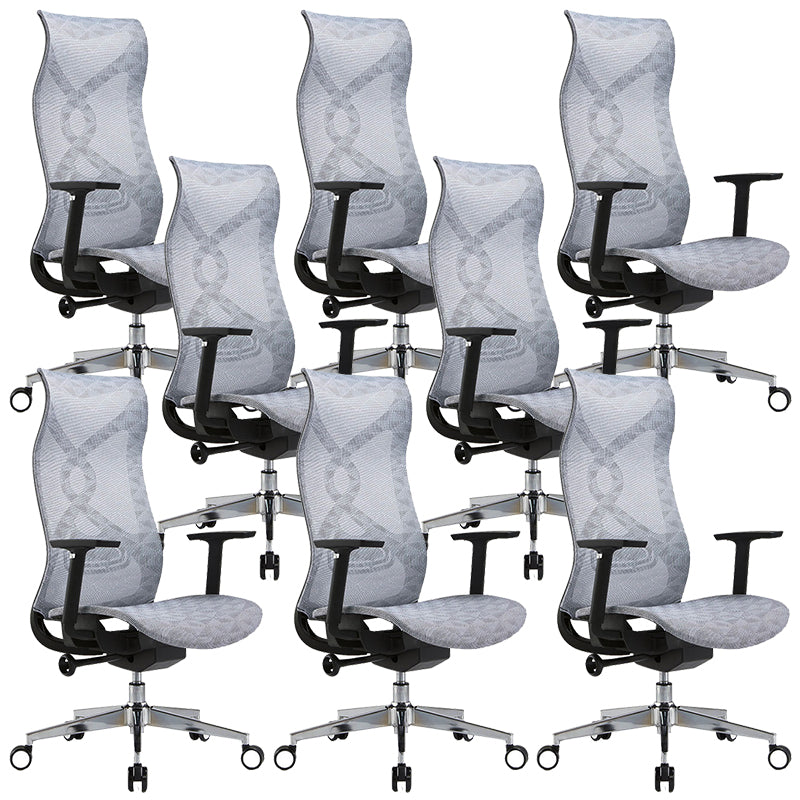 Fixed Arms Office Chair Microfiber Task High Back Chair Breathable AirGrid Ergonomic