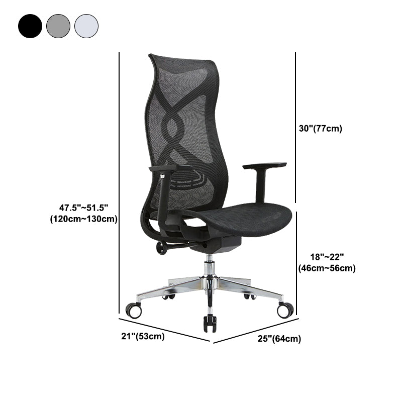 Fixed Arms Office Chair Microfiber Task High Back Chair Breathable AirGrid Ergonomic