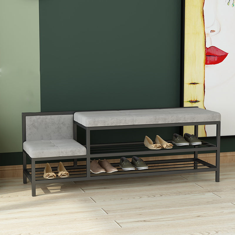 13.8 Inch Wide Entryway Bench Modern Cushioned Metal Seating Bench