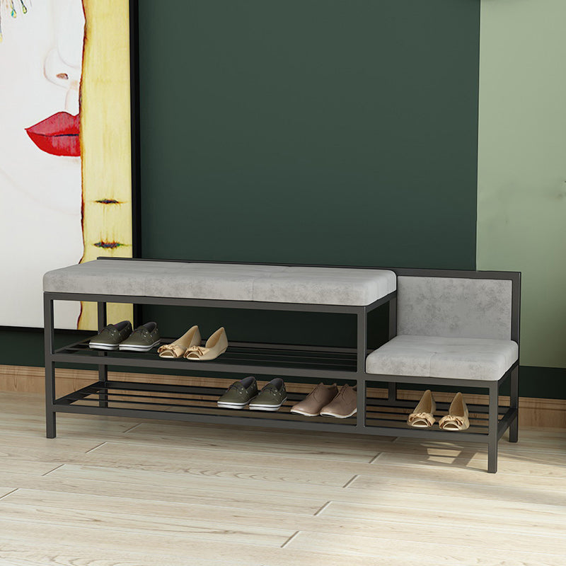 13.8 Inch Wide Entryway Bench Modern Cushioned Metal Seating Bench