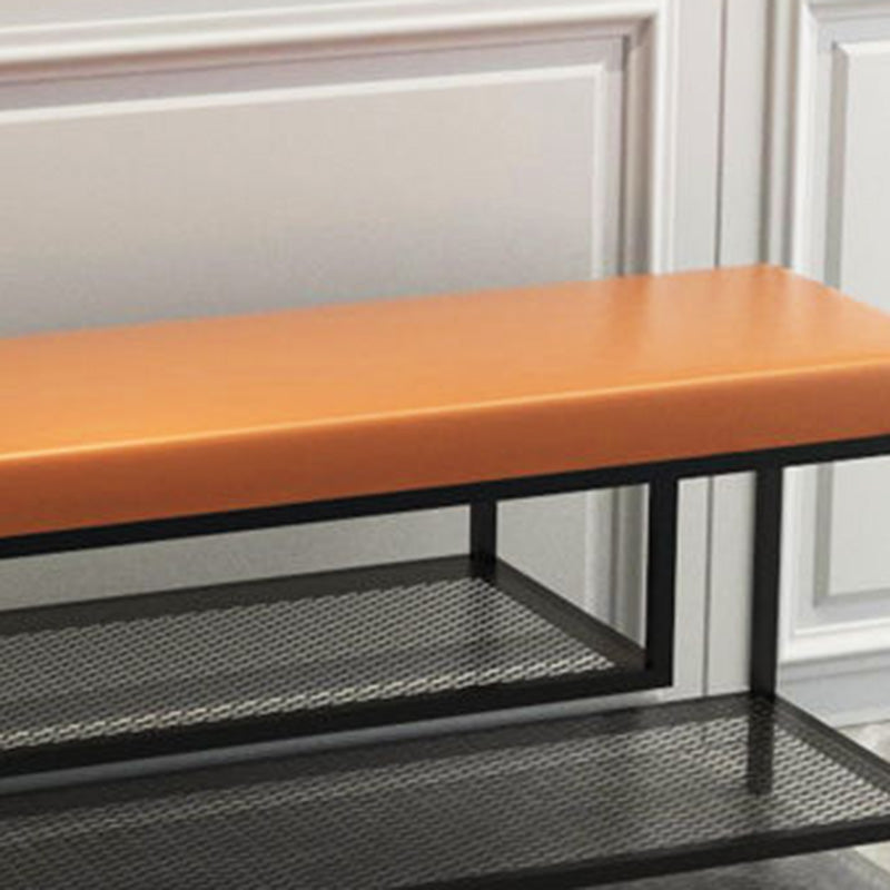 Modern Seating Bench Foam Cushioned 17.72 Inch H Bench with Shoe Storage