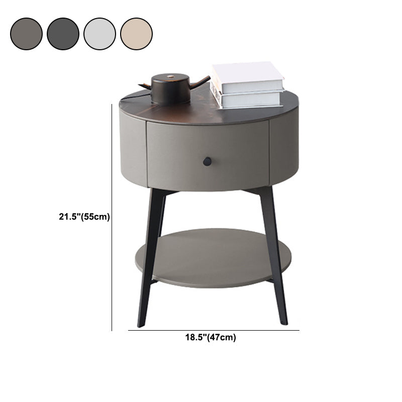 1 Drawer Accent Table Nightstand 21.65" Tall Contemporary Bed Nightstand with 1 Shelf