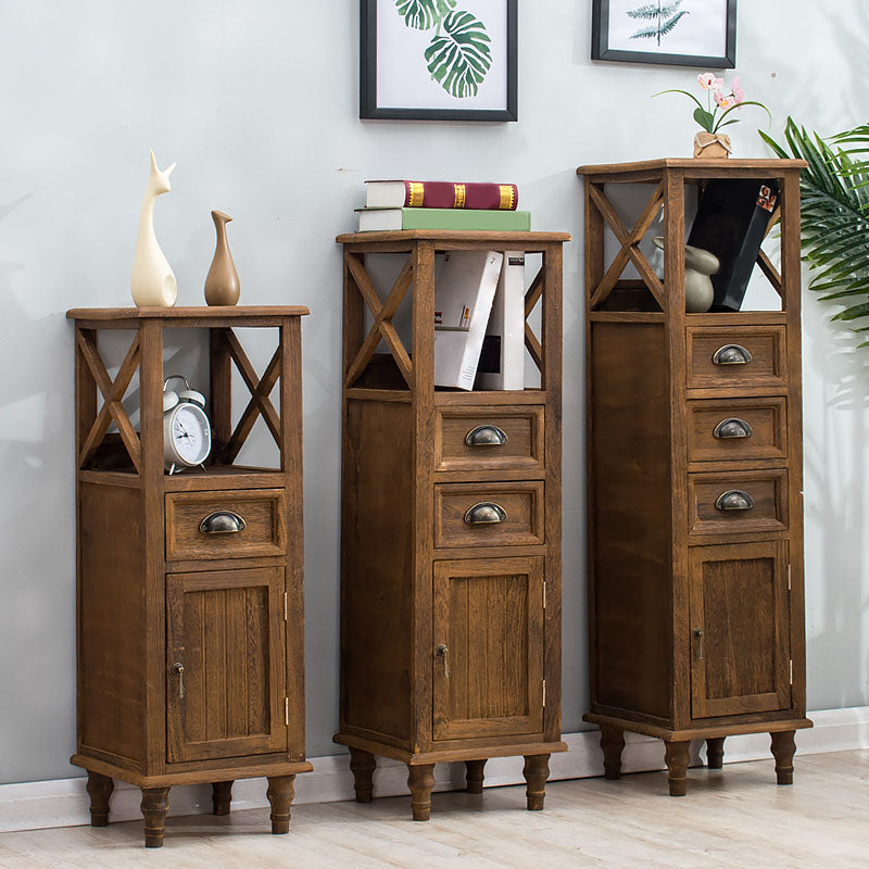 Nautical Vertical Bedroom Chest Wooden Storage Chest with Drawers