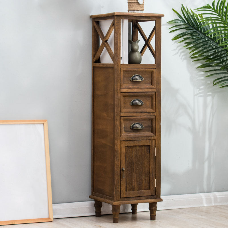 Nautical Vertical Bedroom Chest Wooden Storage Chest with Drawers