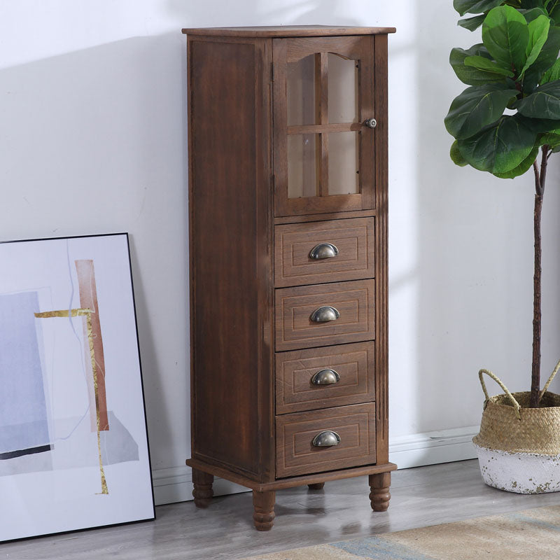 Nautical Vertical Bedroom Chest Wooden Storage Chest with Drawers