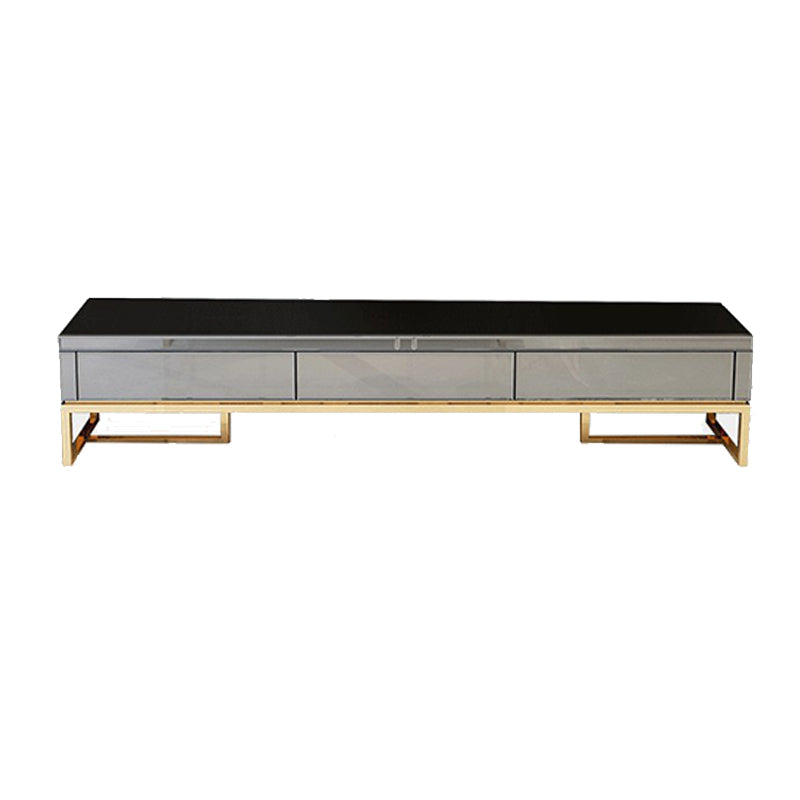 Glass and Metal Stand Console Gorgeous Style Household Simple Closed TV Cabinet