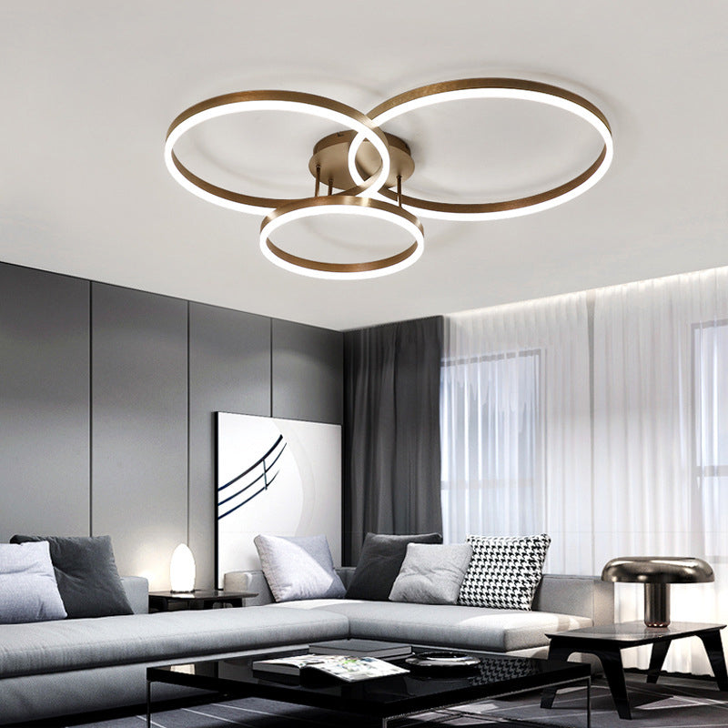 Circle Shape Modern Style Flush Mount Metal Ceiling Light for Living Room